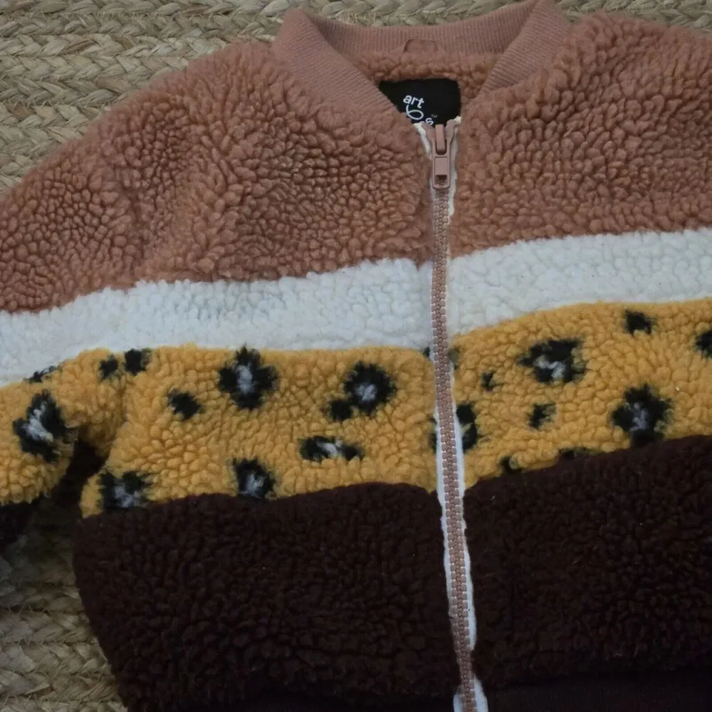 ART CLASS by‎ Target Infant Teddy Jacket Multi Color Leopard Size 12months